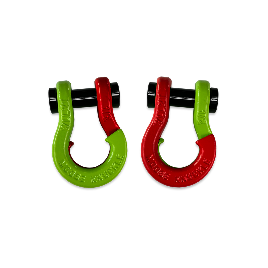 Jowl SxS Recovery Split Shackle 1/2 Sublime Green and Flame Red Combo Moose Knuckle Offroad