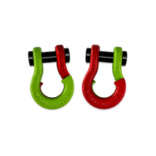 Load image into Gallery viewer, Jowl SxS Recovery Split Shackle 1/2 Sublime Green and Flame Red Combo Moose Knuckle Offroad
