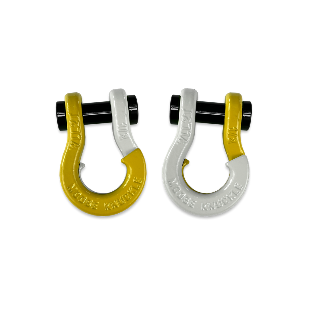 Jowl SxS Recovery Split Shackle 1/2 Detonator Yellow and Pure White Combo Moose Knuckle Offroad