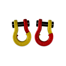 Load image into Gallery viewer, Jowl SxS Recovery Split Shackle 1/2 Detonator Yellow and Flame Red Combo Moose Knuckle Offroad
