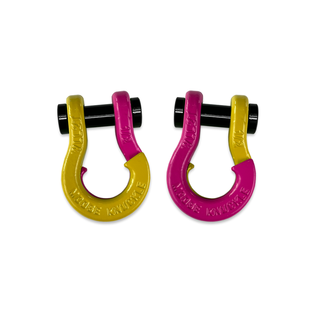 Jowl SxS Recovery Split Shackle 1/2 Detonator Yellow and Pogo Pink Combo Moose Knuckle Offroad