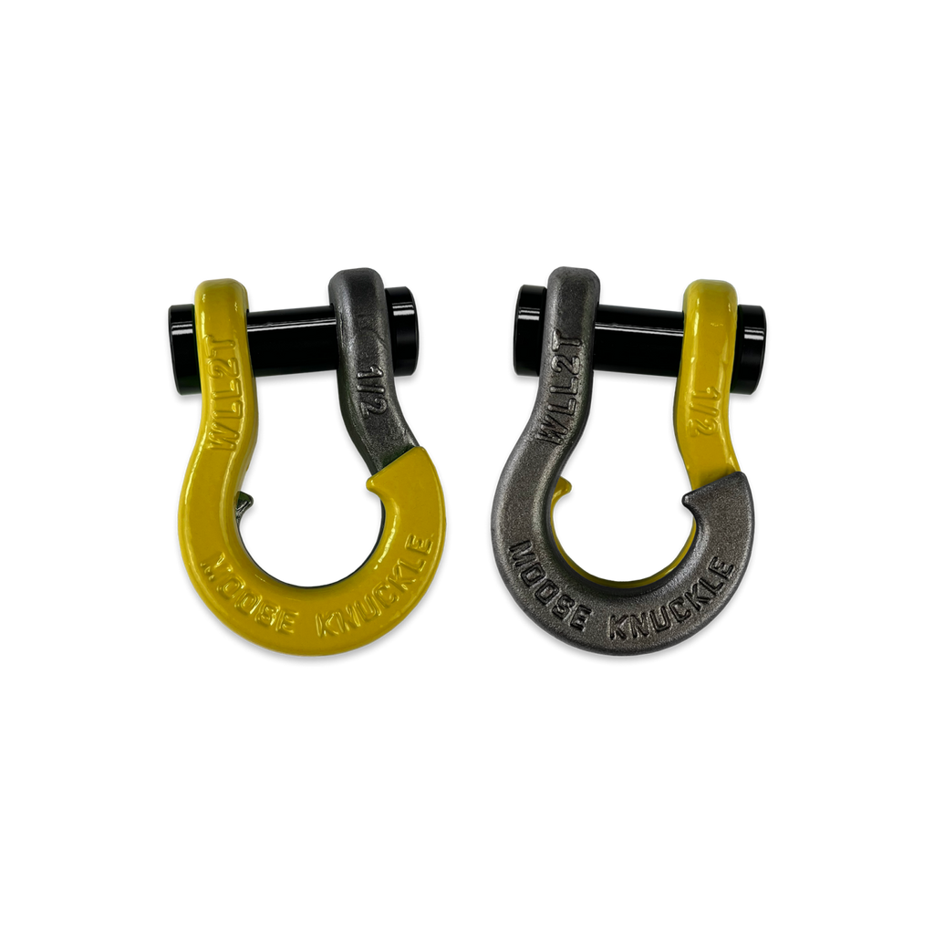 Jowl SxS Recovery Split Shackle 1/2 Detonator Yellow and Raw Dog Combo Moose Knuckle Offroad