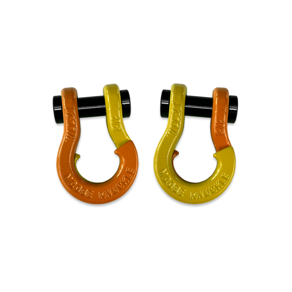 Jowl SxS Recovery Split Shackle 1/2 Obscene Orange and Detonator Yellow Combo Moose Knuckle Offroad