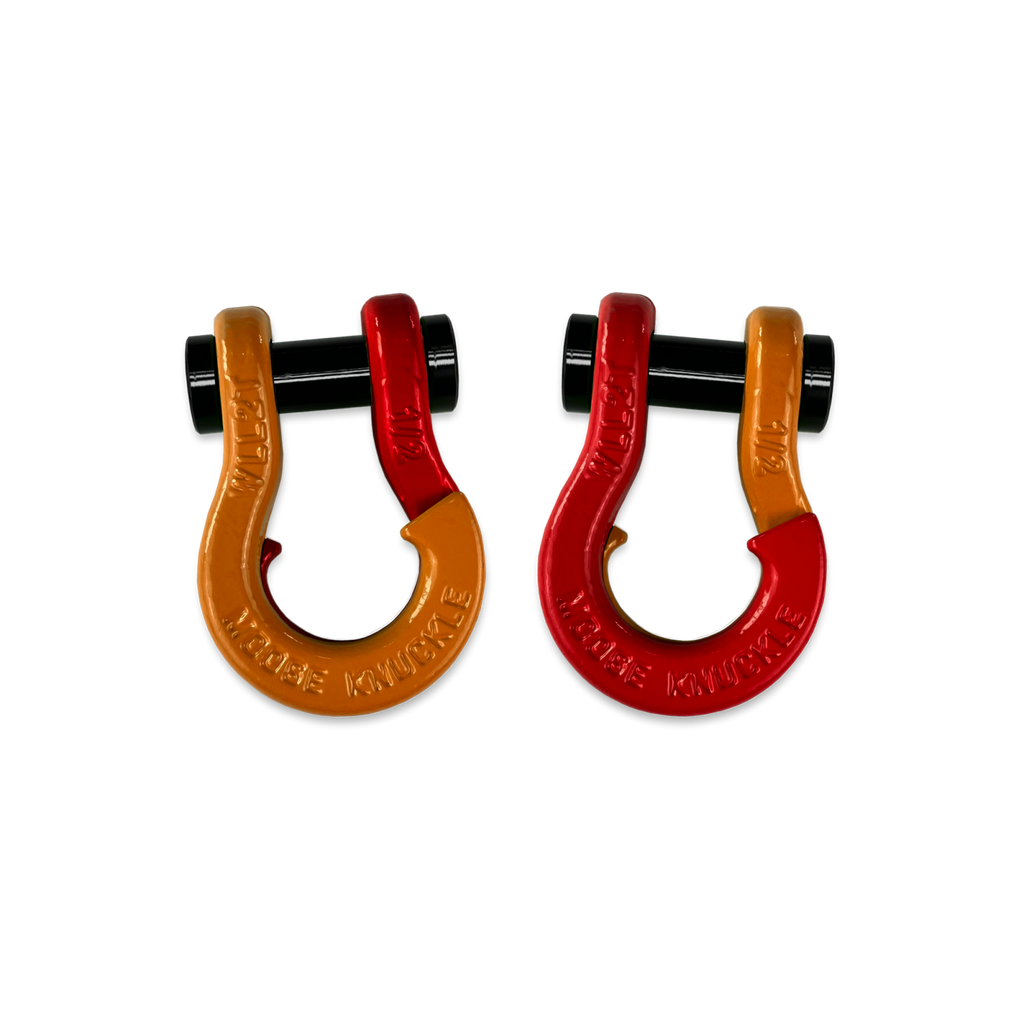 Jowl SxS Recovery Split Shackle 1/2 Obscene Orange and Flame Red Combo Moose Knuckle Offroad