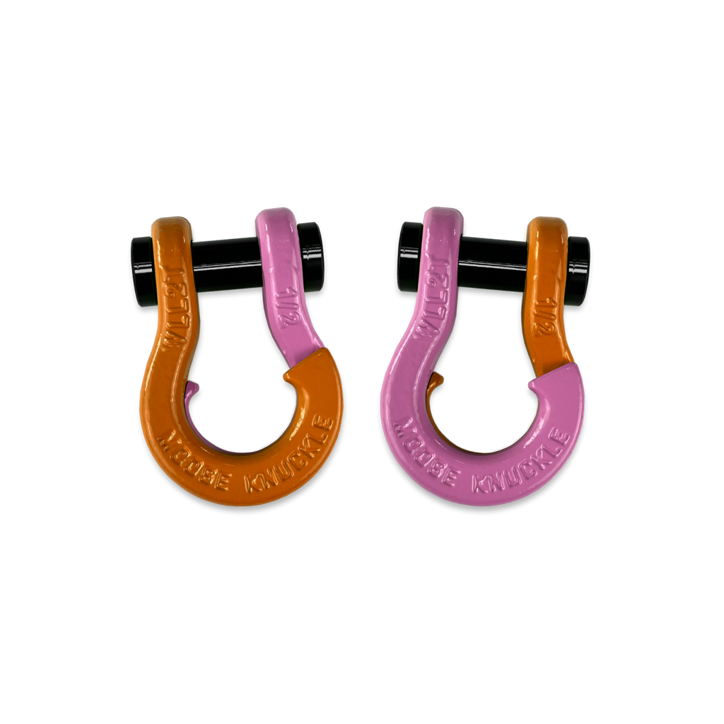 Jowl SxS Recovery Split Shackle 1/2 Obscene Orange and Pretty Pink Combo Moose Knuckle Offroad