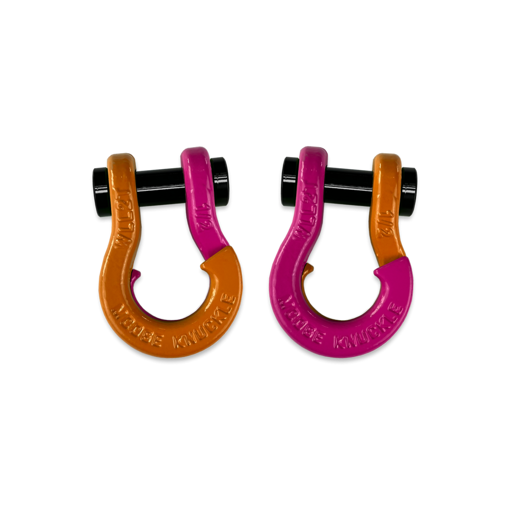 Jowl SxS Recovery Split Shackle 1/2 Obscene Orange and Pogo Pink Combo Moose Knuckle Offroad