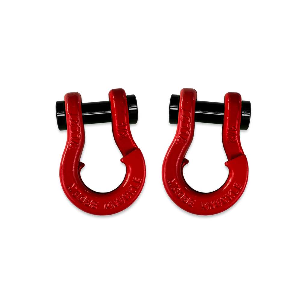 Jowl SxS Recovery Split Shackle 1/2 Flame Red and Flame Red Combo Moose Knuckle Offroad