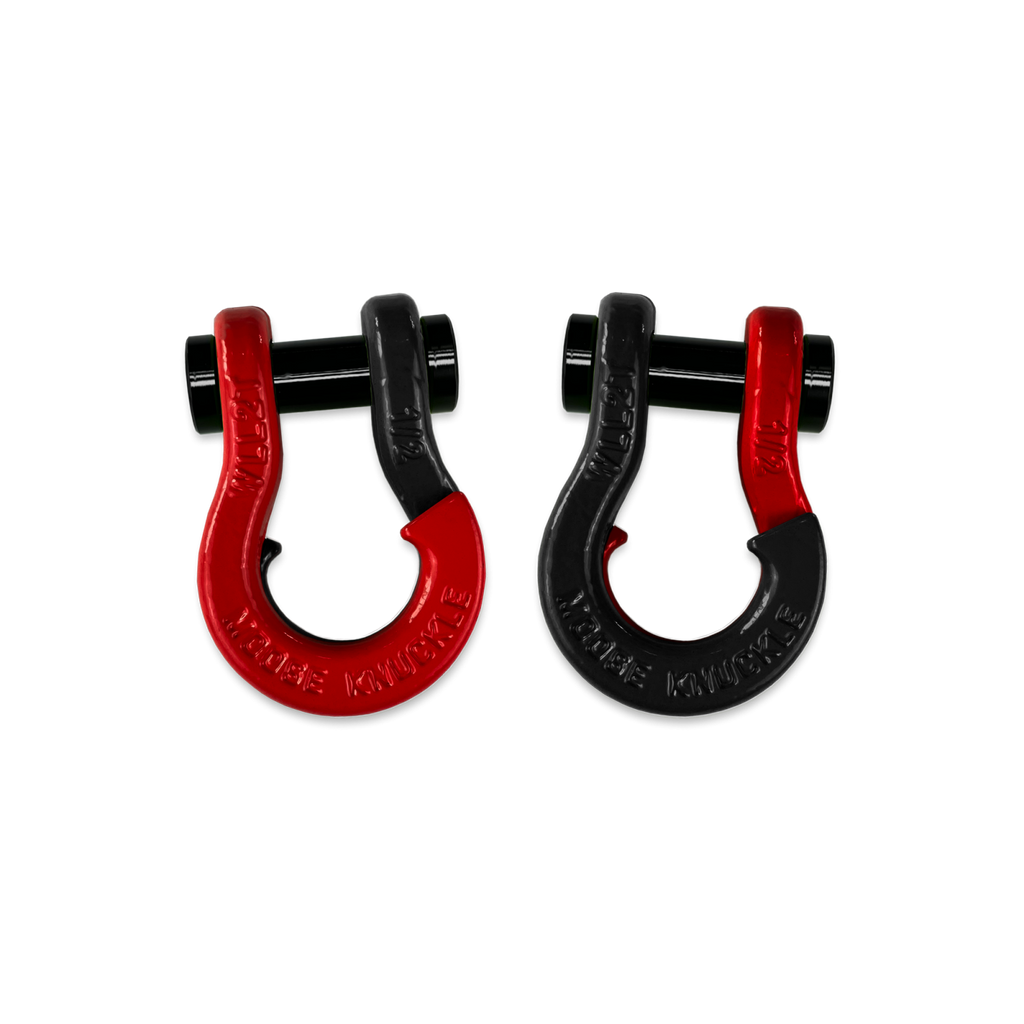 Jowl SxS Recovery Split Shackle 1/2 Flame Red and Black Hole Combo Moose Knuckle Offroad