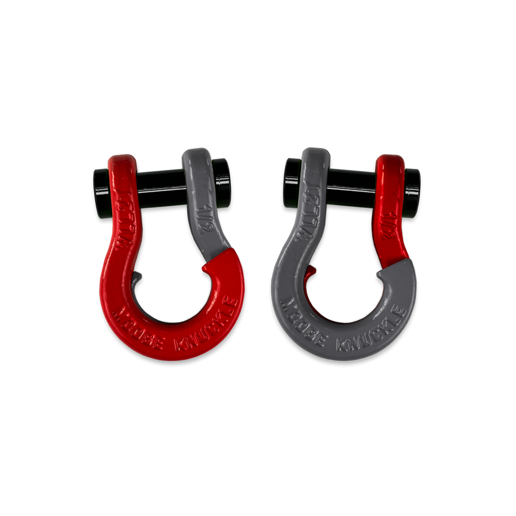 Jowl SxS Recovery Split Shackle 1/2 Flame Red and Gun Gray Combo Moose Knuckle Offroad
