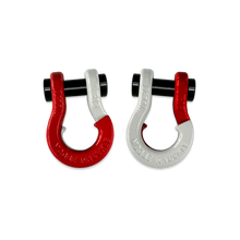 Load image into Gallery viewer, Jowl SxS Recovery Split Shackle 1/2 Flame Red and Pure White Combo Moose Knuckle Offroad