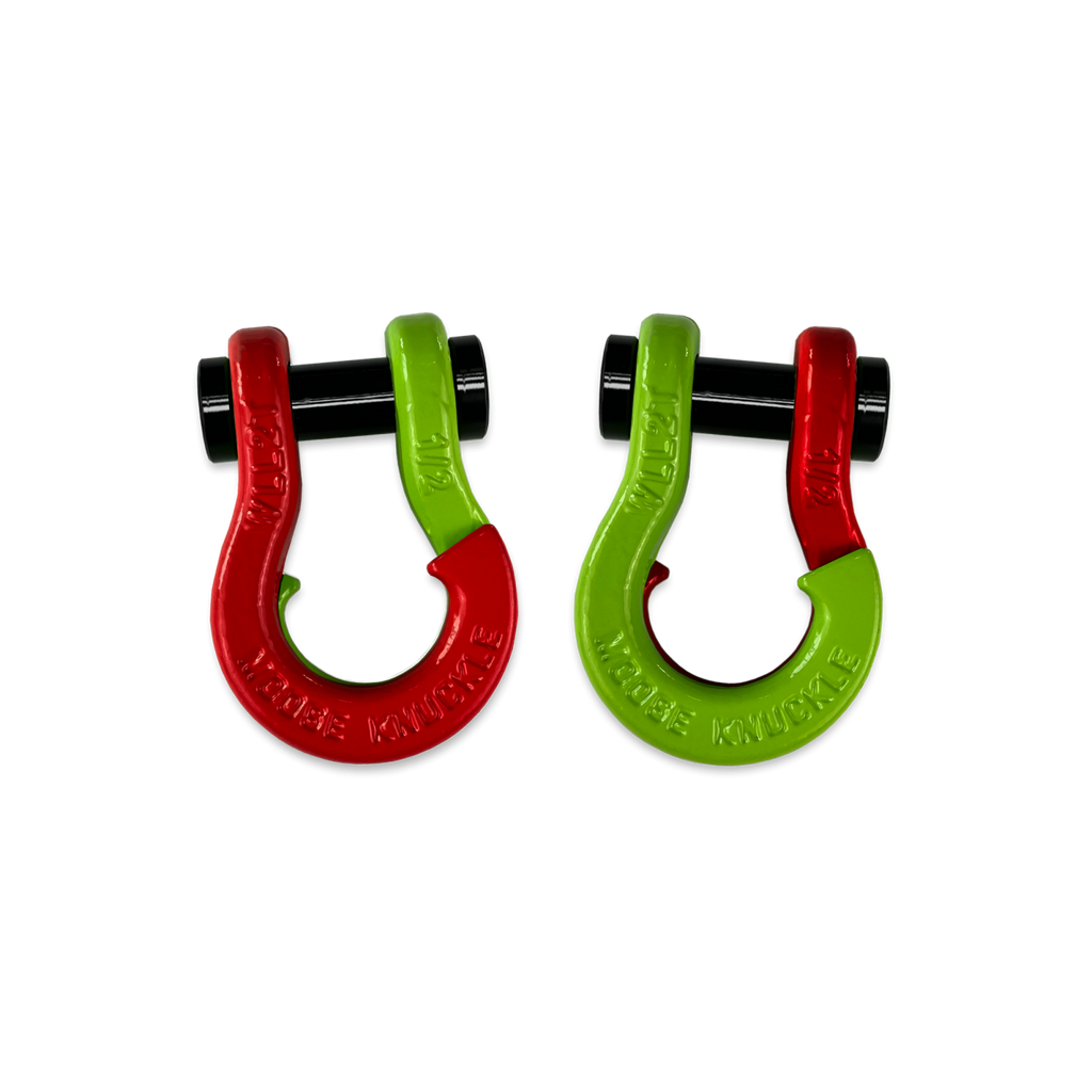 Jowl SxS Recovery Split Shackle 1/2 Flame Red and Sublime Green Combo Moose Knuckle Offroad