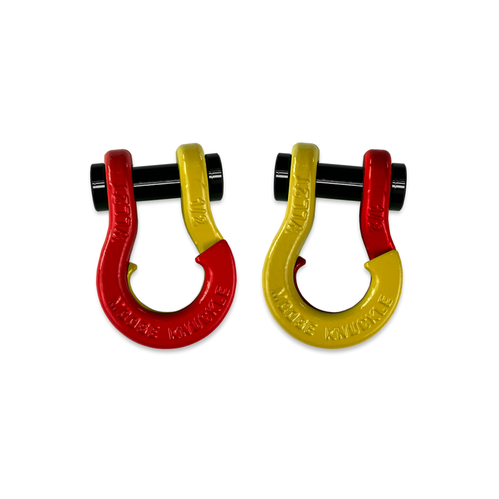 Jowl SxS Recovery Split Shackle 1/2 Flame Red and Detonator Yellow Combo Moose Knuckle Offroad