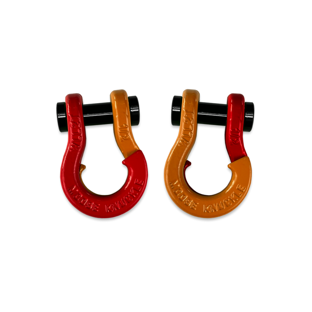 Jowl SxS Recovery Split Shackle 1/2 Flame Red and Obscene Orange Combo Moose Knuckle Offroad