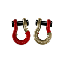 Load image into Gallery viewer, Jowl SxS Recovery Split Shackle 1/2 Flame Red and Brass Knuckle Combo Moose Knuckle Offroad