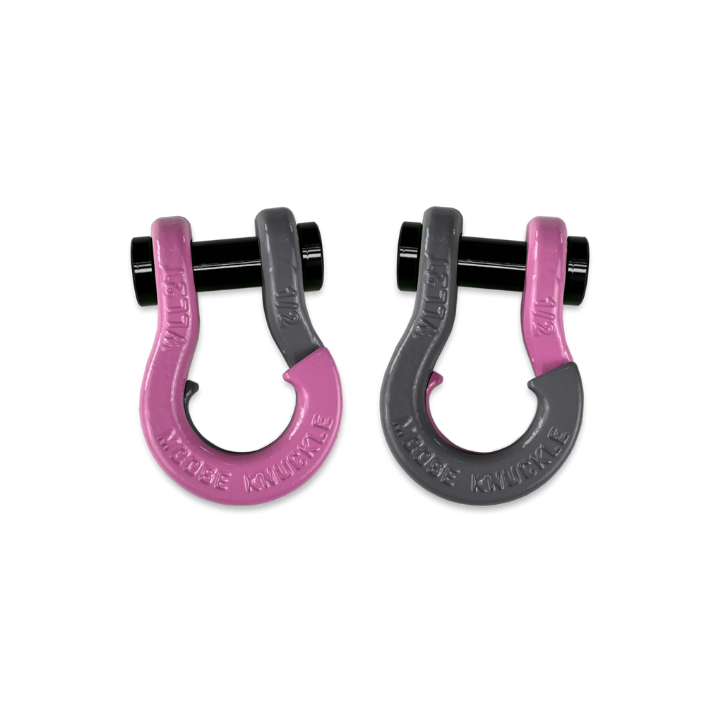 Jowl SxS Recovery Split Shackle 1/2 Pretty Pink and Gun Gray Combo Moose Knuckle Offroad