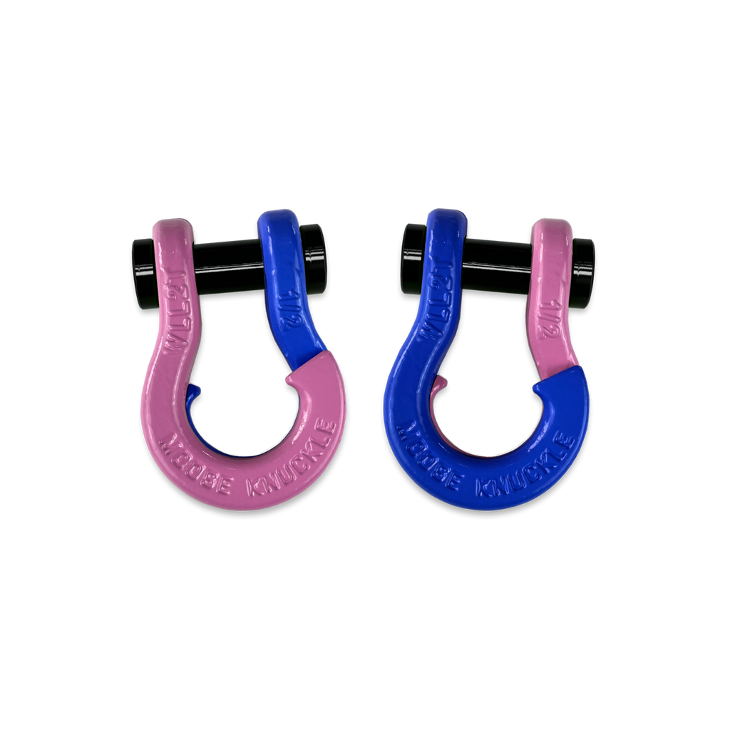 Jowl SxS Recovery Split Shackle 1/2 Pretty Pink and Blue Balls Combo Moose Knuckle Offroad