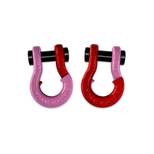 Load image into Gallery viewer, Jowl SxS Recovery Split Shackle 1/2 Pretty Pink and Flame Red Combo Moose Knuckle Offroad