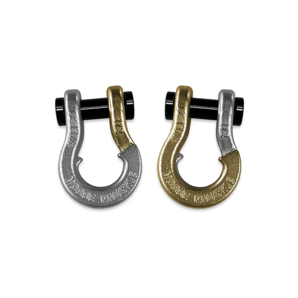 Jowl SxS Recovery Split Shackle 1/2 Nice Gal and Brass Knuckle Combo Moose Knuckle Offroad