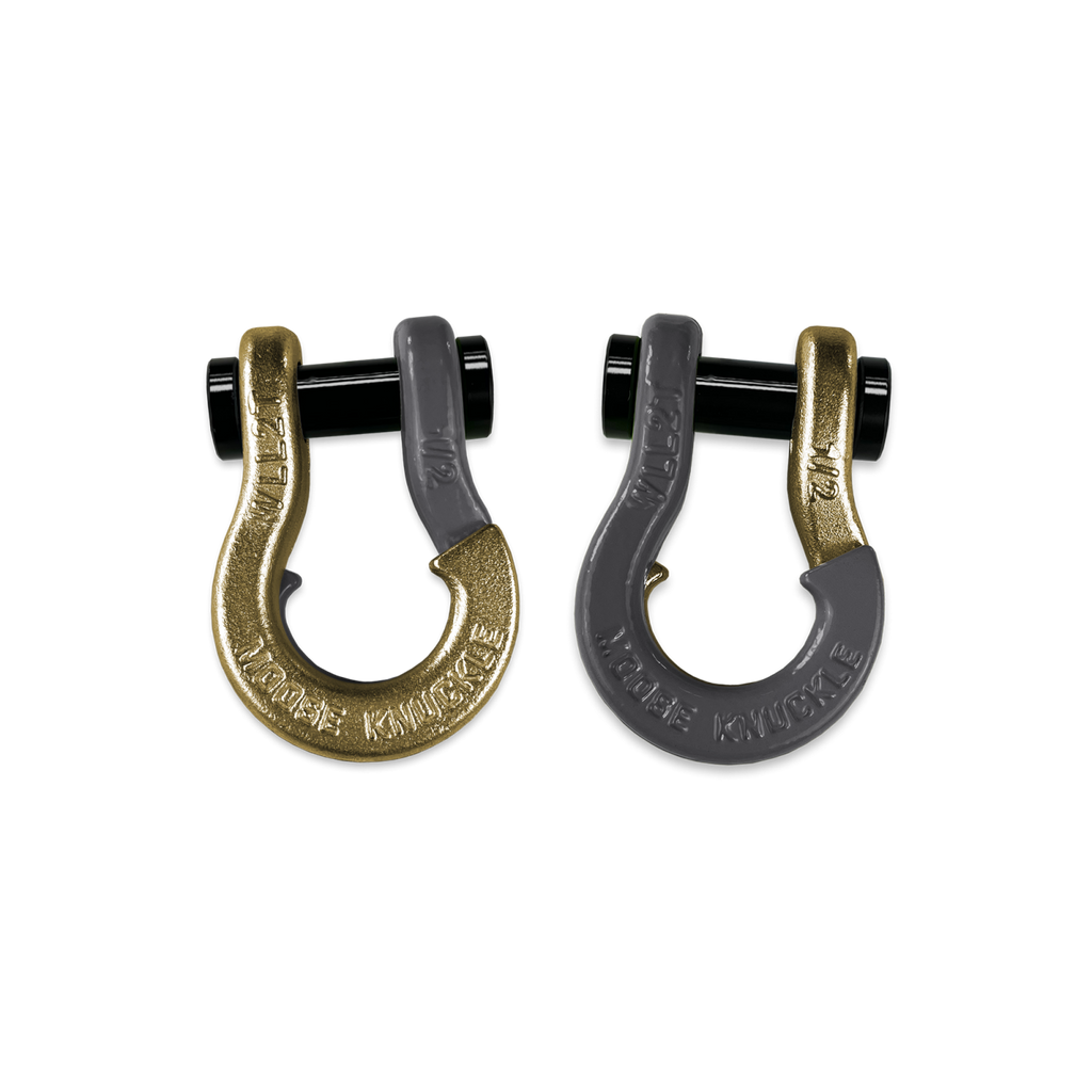 Jowl SxS Recovery Split Shackle 1/2 Brass Knuckle and Gun Gray Combo Moose Knuckle Offroad