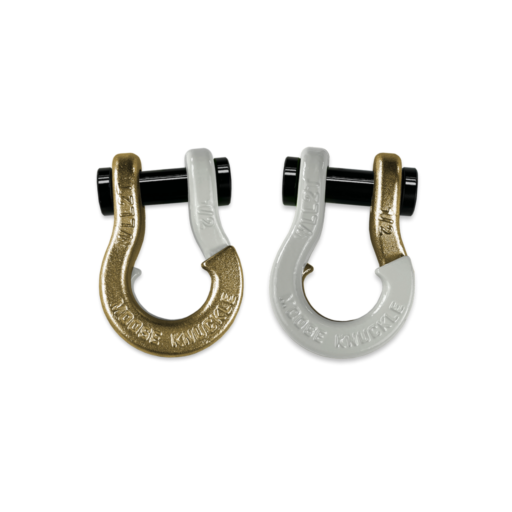 Jowl SxS Recovery Split Shackle 1/2 Brass Knuckle and Pure White Combo Moose Knuckle Offroad
