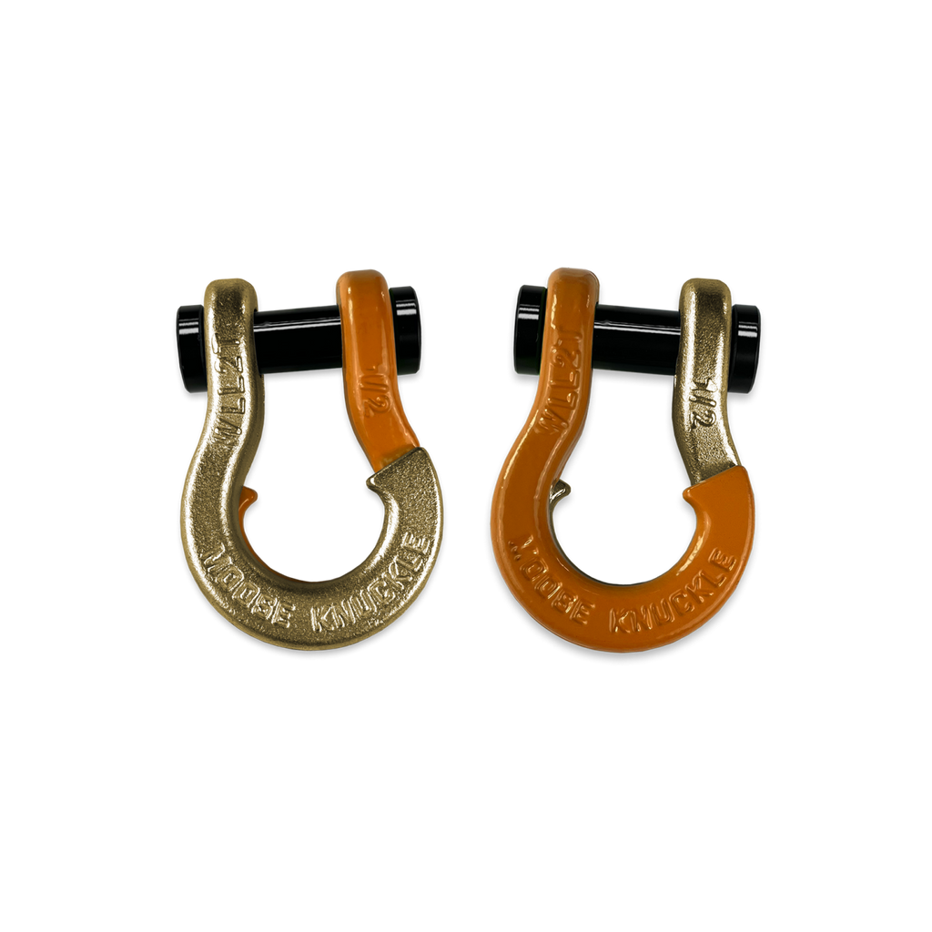 Jowl SxS Recovery Split Shackle 1/2 Brass Knuckle and Obscene Orange Combo Moose Knuckle Offroad