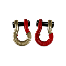 Load image into Gallery viewer, Jowl SxS Recovery Split Shackle 1/2 Brass Knuckle and Flame Red Combo Moose Knuckle Offroad