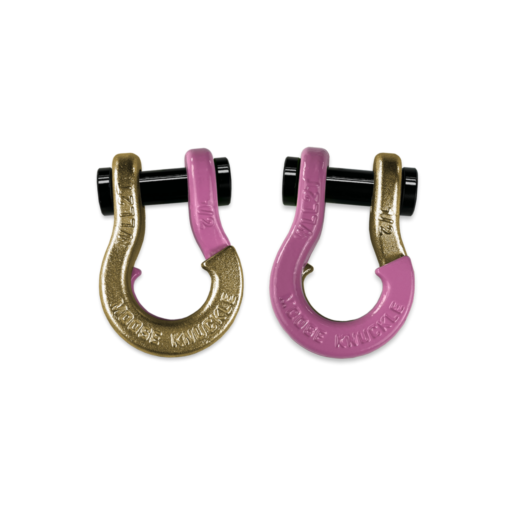 Jowl SxS Recovery Split Shackle 1/2 Brass Knuckle and Pretty Pink Combo Moose Knuckle Offroad