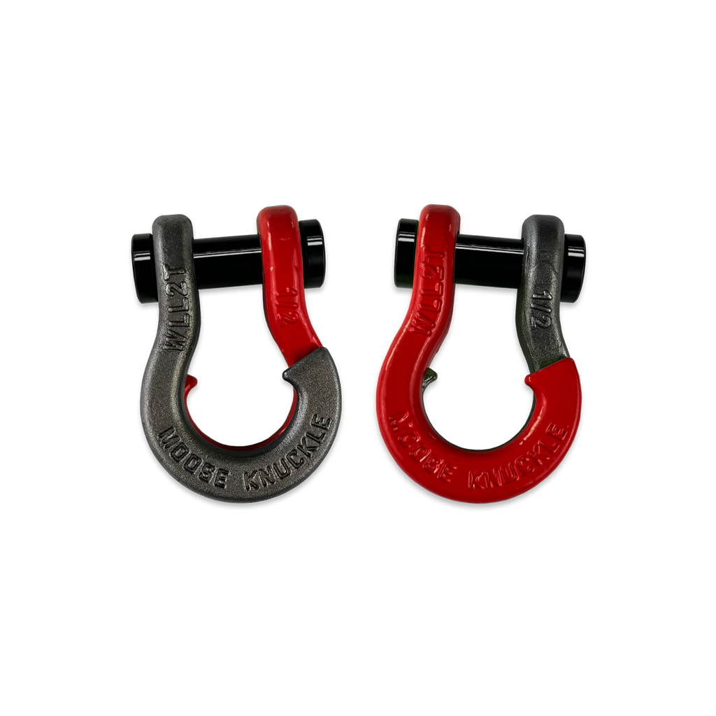 Jowl SxS Recovery Split Shackle 1/2 Raw Dog and Flame Red Combo Moose Knuckle Offroad