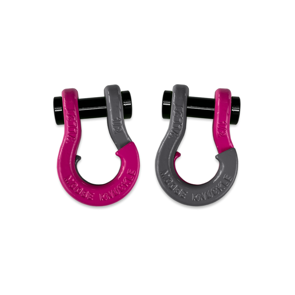 Jowl SxS Recovery Split Shackle 1/2 Pogo Pink and Gun Gray Combo Moose Knuckle Offroad