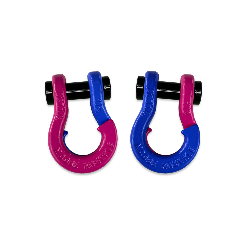 Jowl SxS Recovery Split Shackle 1/2 Pogo Pink and Blue Balls Combo Moose Knuckle Offroad
