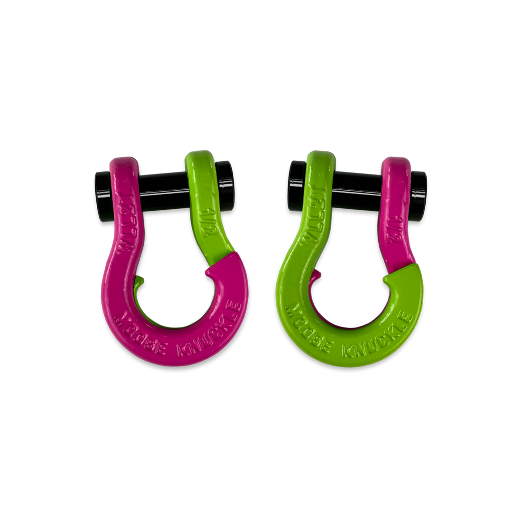 Jowl SxS Recovery Split Shackle 1/2 Pogo Pink and Sublime Green Combo Moose Knuckle Offroad