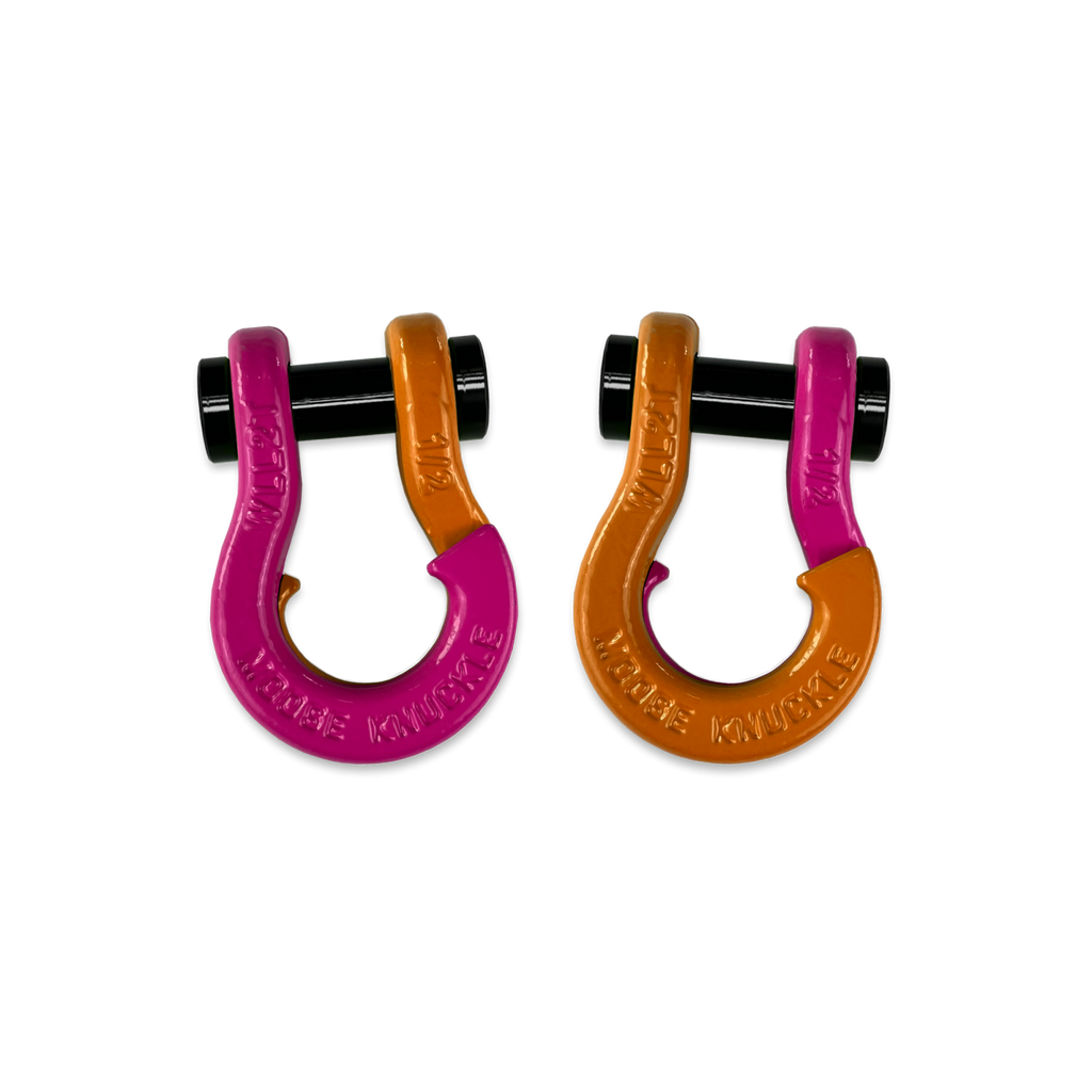 Jowl SxS Recovery Split Shackle 1/2 Pogo Pink and Obscene Orange Combo Moose Knuckle Offroad