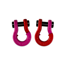 Load image into Gallery viewer, Jowl SxS Recovery Split Shackle 1/2 Pogo Pink and Flame Red Combo Moose Knuckle Offroad