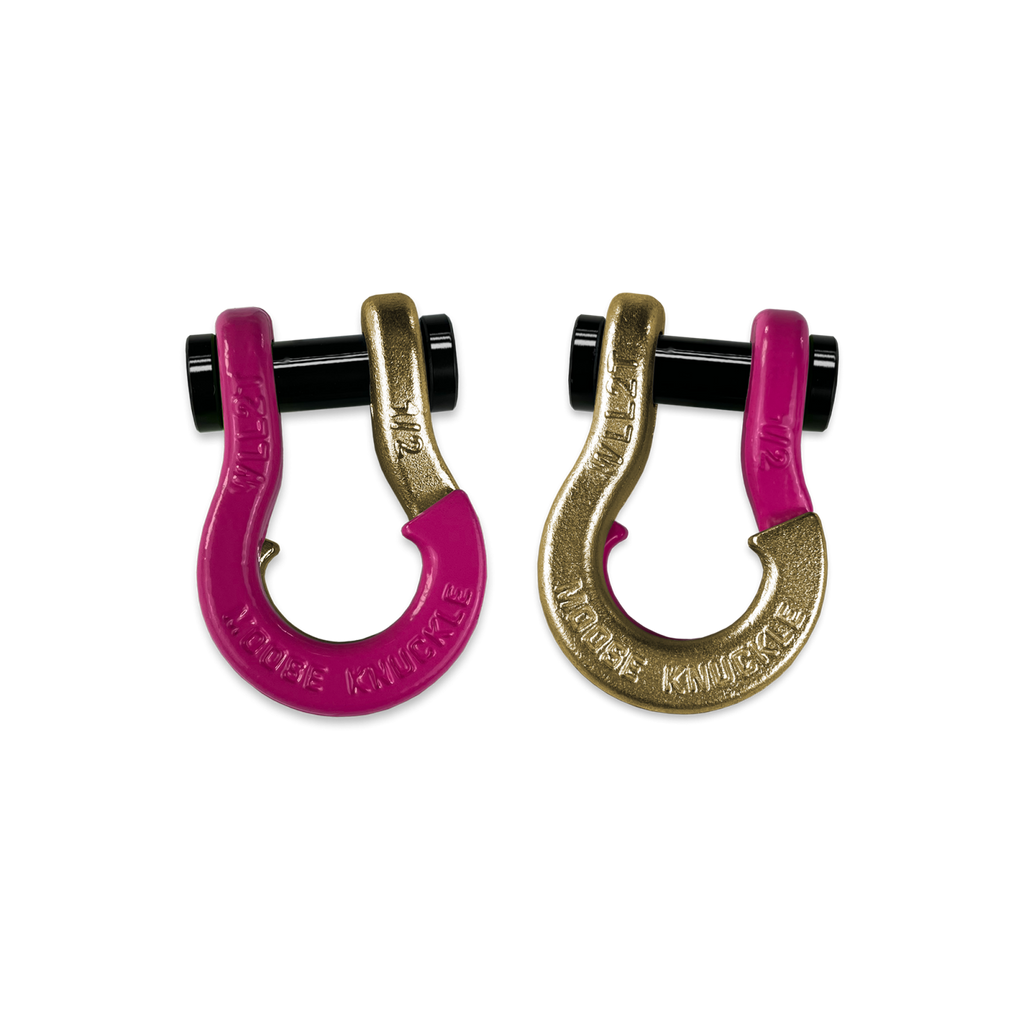Jowl SxS Recovery Split Shackle 1/2 Pogo Pink and Brass Knuckle Combo Moose Knuckle Offroad
