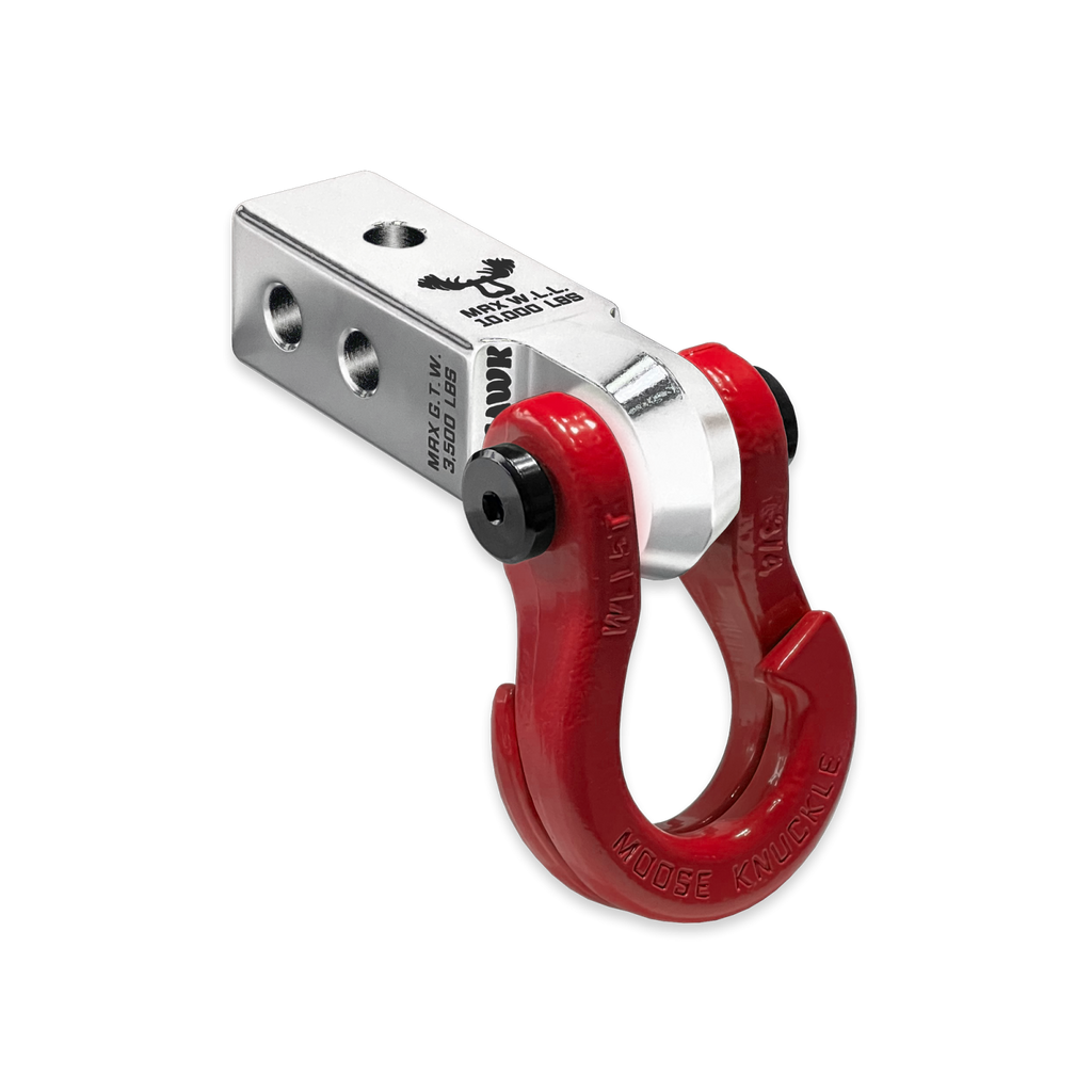 Jowl 3/4 Split Shackle and Mohawk 2.0 Receiver Combo Atomic Silver / Flame Red Moose Knuckle Offroad