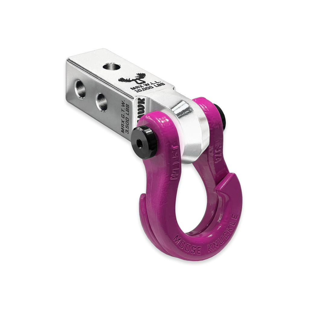 Jowl 3/4 Split Shackle and Mohawk 2.0 Receiver Combo Atomic Silver / Pogo Pink Moose Knuckle Offroad