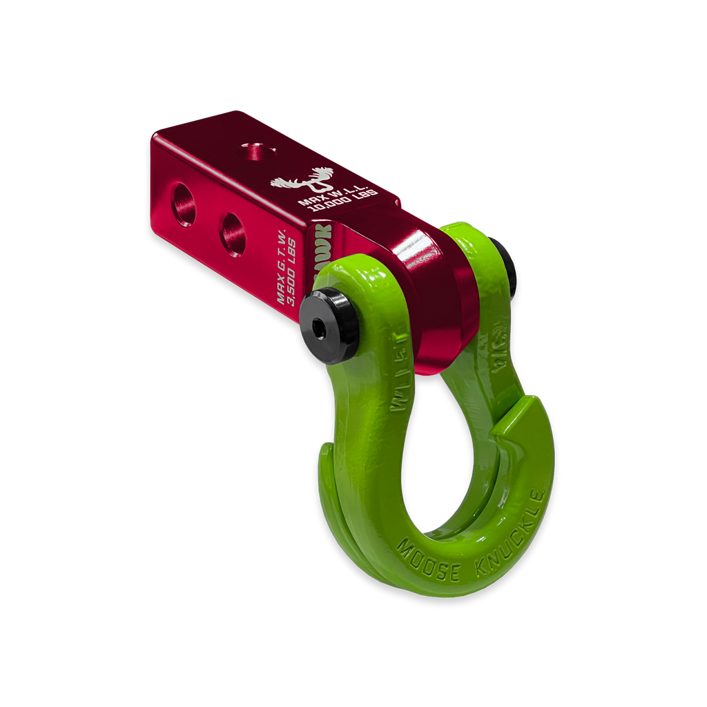 Jowl 3/4 Split Shackle and Mohawk 2.0 Receiver Combo Red Rum / Sublime Green Moose Knuckle Offroad