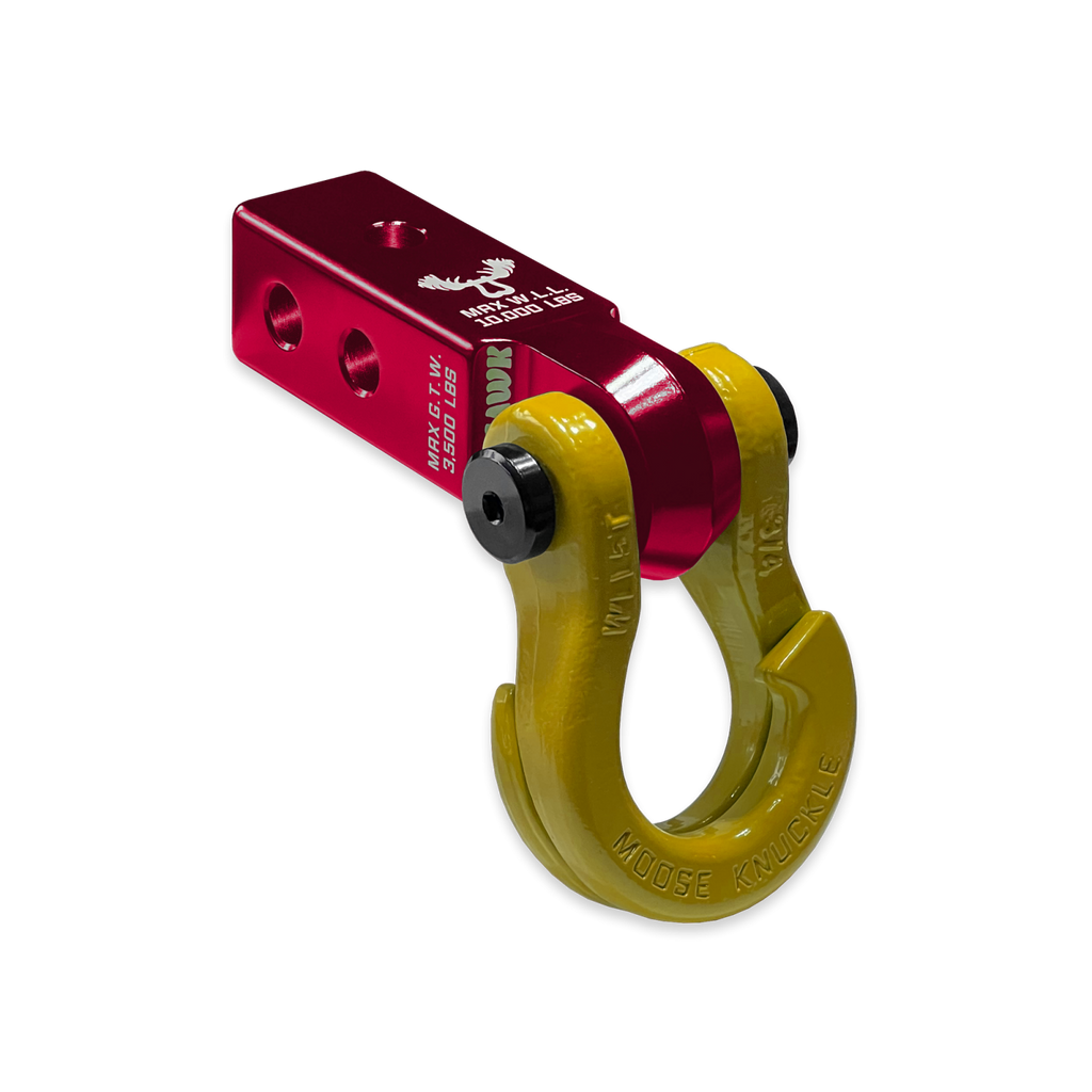 Jowl 3/4 Split Shackle and Mohawk 2.0 Receiver Combo Red Rum / Detonator Yellow Moose Knuckle Offroad