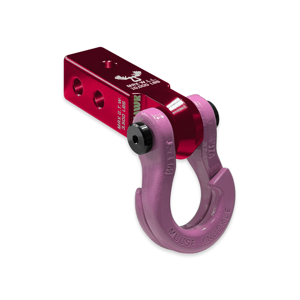 Jowl 3/4 Split Shackle and Mohawk 2.0 Receiver Combo Red Rum / Pretty Pink Moose Knuckle Offroad