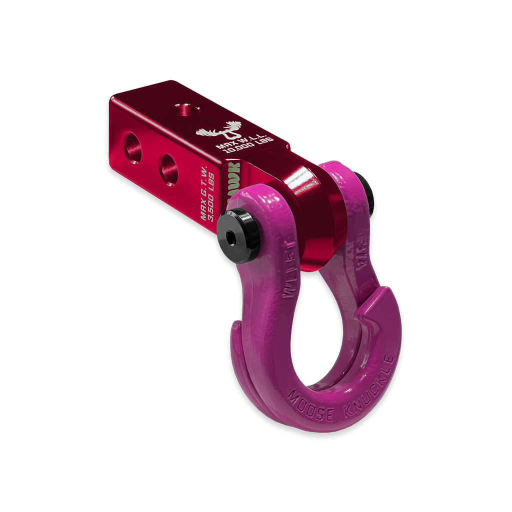 Jowl 3/4 Split Shackle and Mohawk 2.0 Receiver Combo Red Rum / Pogo Pink Moose Knuckle Offroad