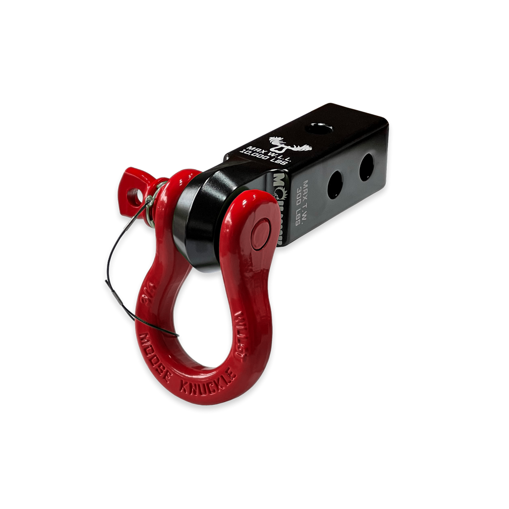 B'oh 3/4 Spin Pin Shackle and Mohawk 2.0 Receiver Combo Black Lung / Flame Red Moose Knuckle Offroad