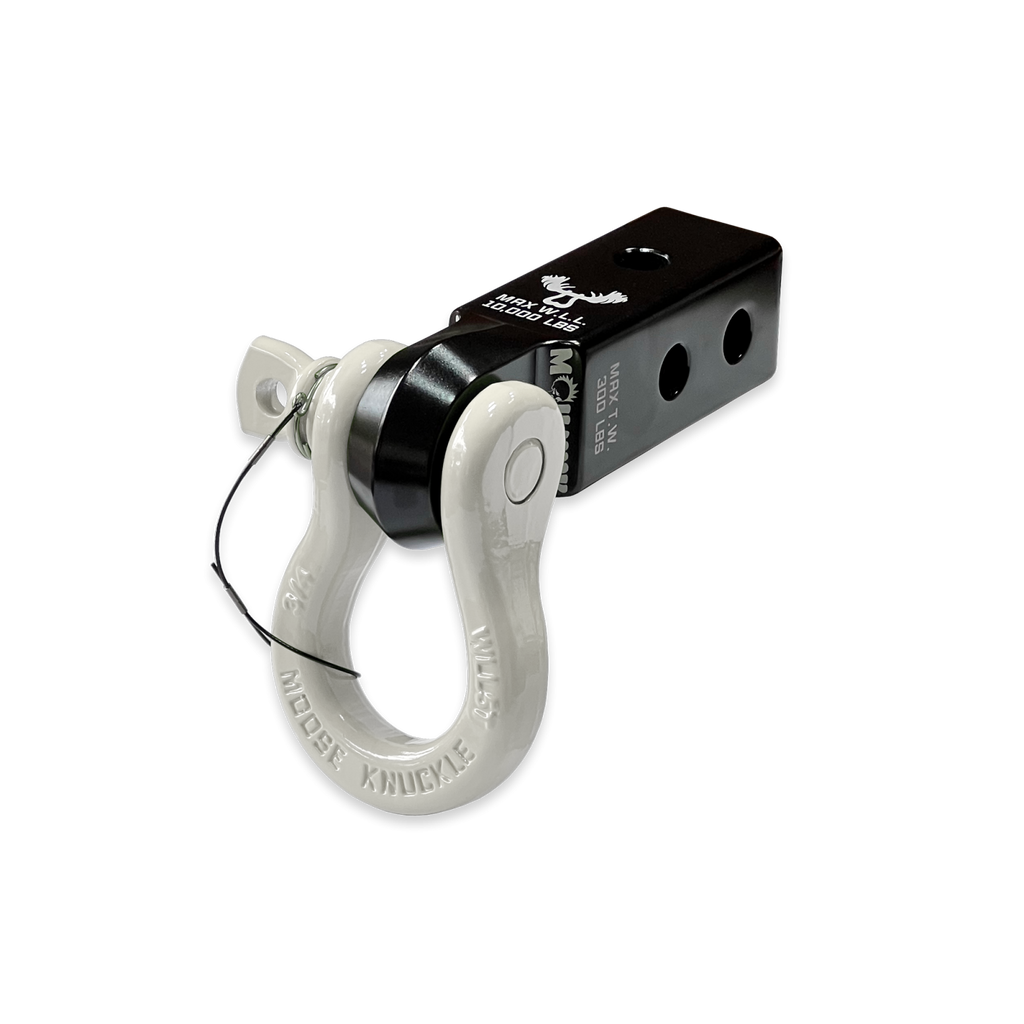 B'oh 3/4 Spin Pin Shackle and Mohawk 2.0 Receiver Combo Black Lung / Pure White Moose Knuckle Offroad