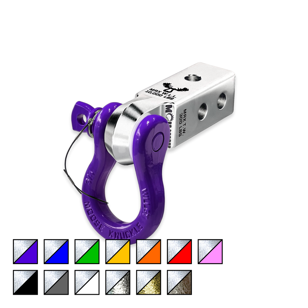 B'oh 3/4 Spin Pin Shackle and Mohawk 2.0 Receiver Combo Atomic Silver / Grape Escape Moose Knuckle Offroad