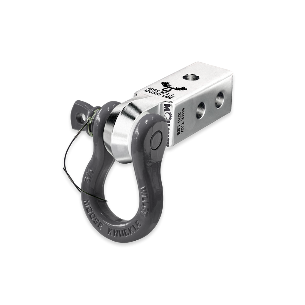 B'oh 3/4 Spin Pin Shackle and Mohawk 2.0 Receiver Combo Atomic Silver / Gun Gray Moose Knuckle Offroad