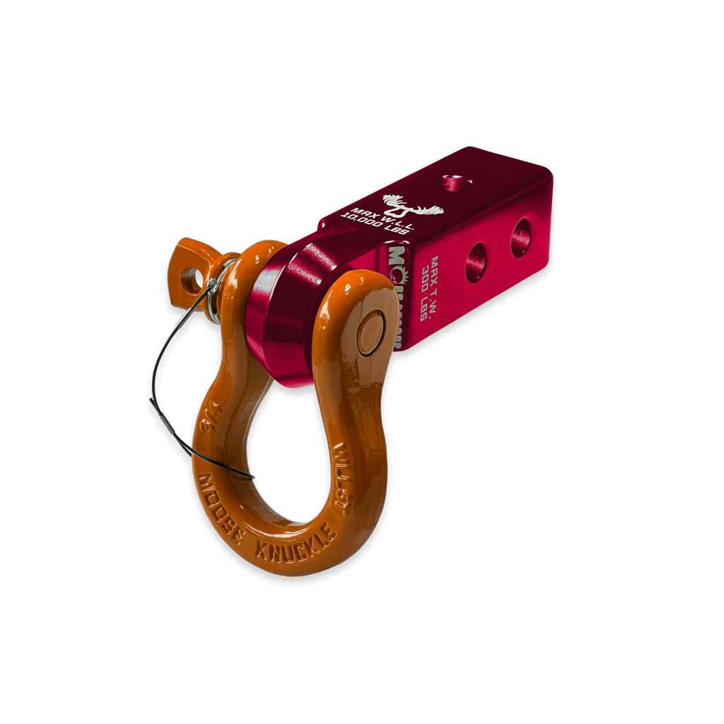 B'oh 3/4 Spin Pin Shackle and Mohawk 2.0 Receiver Combo Red Rum / Obscene Orange Moose Knuckle Offroad