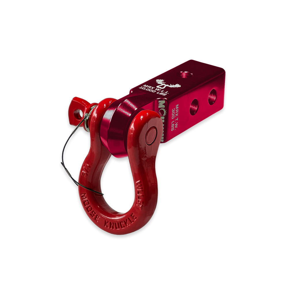B'oh 3/4 Spin Pin Shackle and Mohawk 2.0 Receiver Combo Red Rum / Flame Red Moose Knuckle Offroad