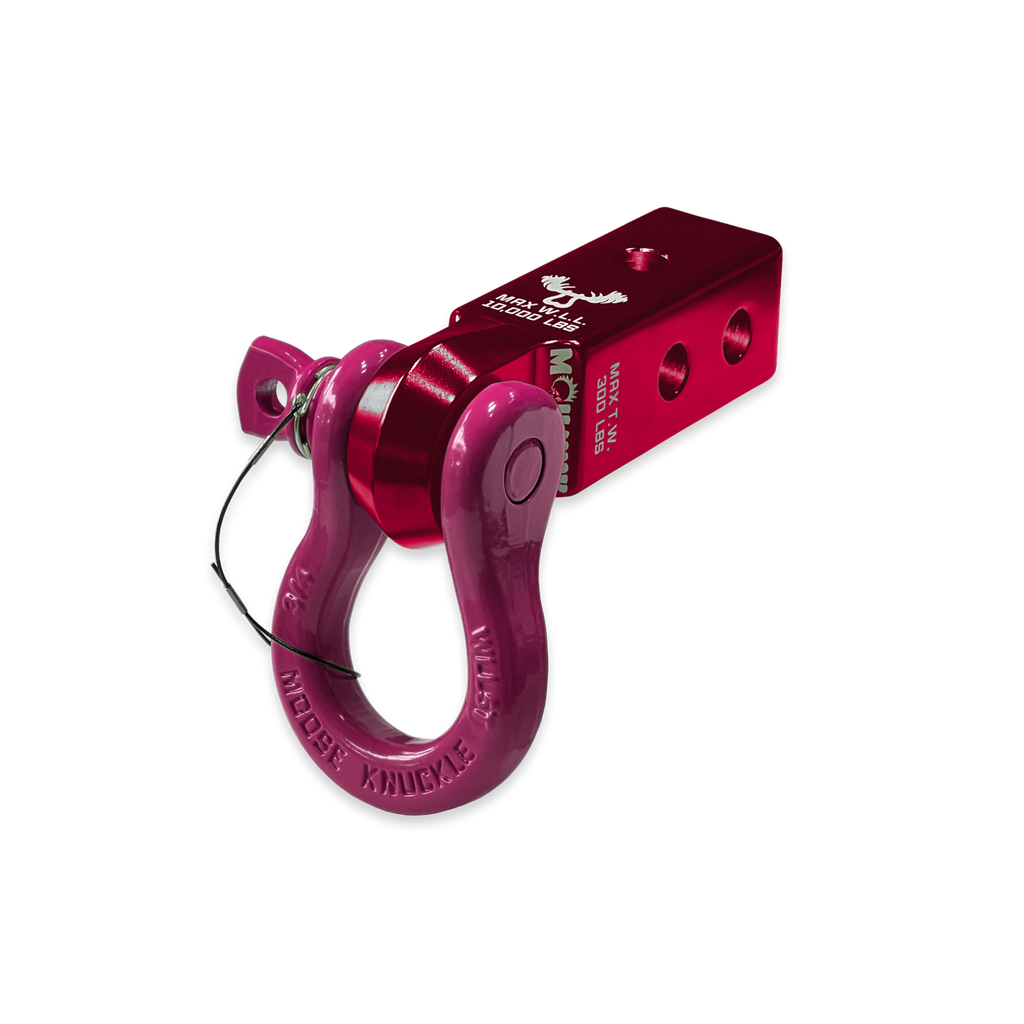 B'oh 3/4 Spin Pin Shackle and Mohawk 2.0 Receiver Combo Red Rum / Pogo Pink Moose Knuckle Offroad