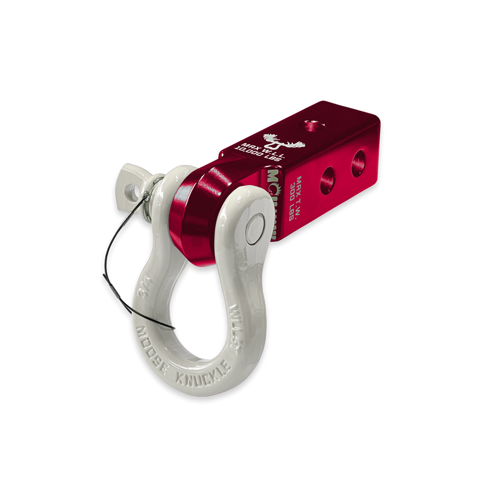 B'oh 3/4 Spin Pin Shackle and Mohawk 2.0 Receiver Combo Red Rum / Pure White Moose Knuckle Offroad