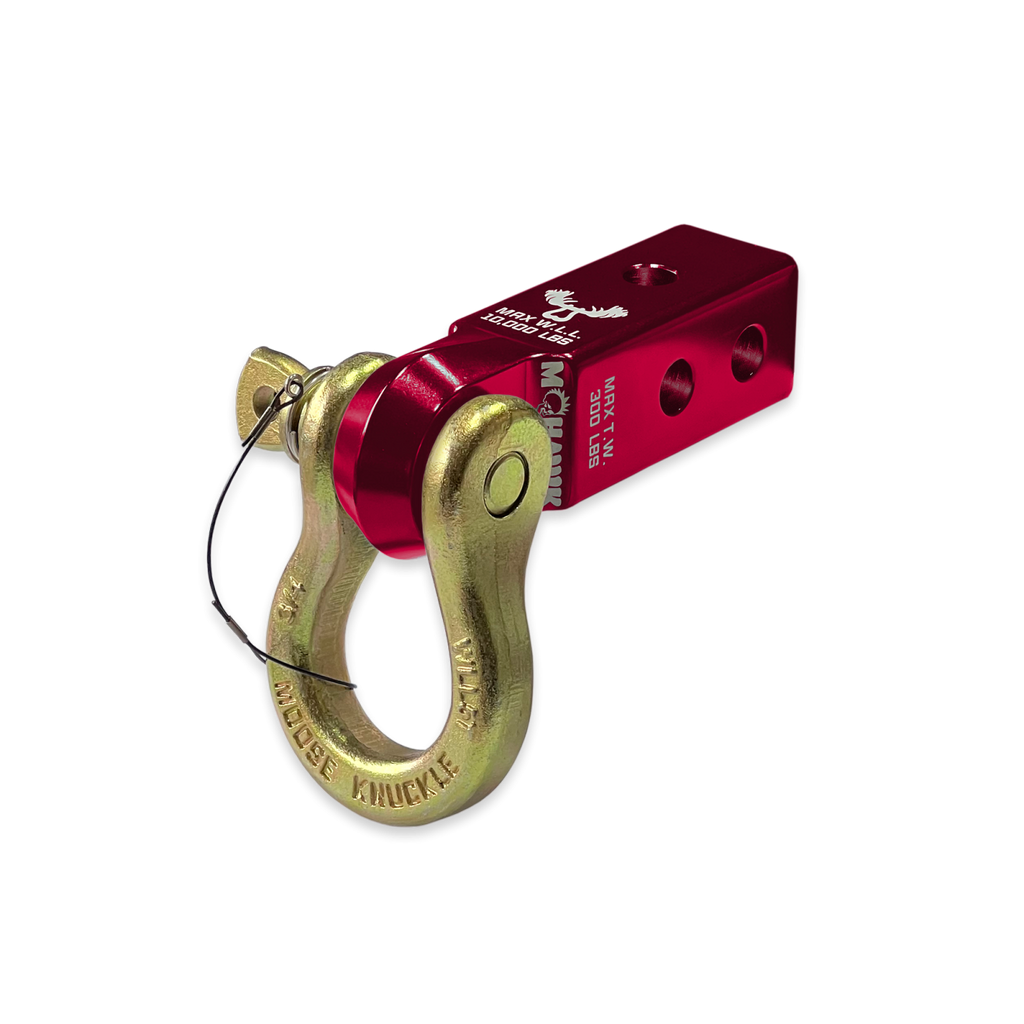 B'oh 3/4 Spin Pin Shackle and Mohawk 2.0 Receiver Combo Red Rum / Brass Knuckle Moose Knuckle Offroad