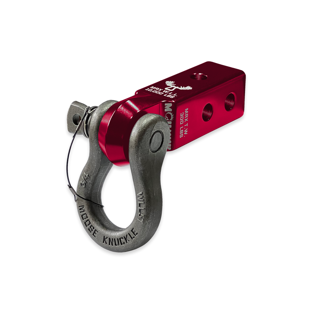 B'oh 3/4 Spin Pin Shackle and Mohawk 2.0 Receiver Combo Red Rum / Raw Dog Moose Knuckle Offroad